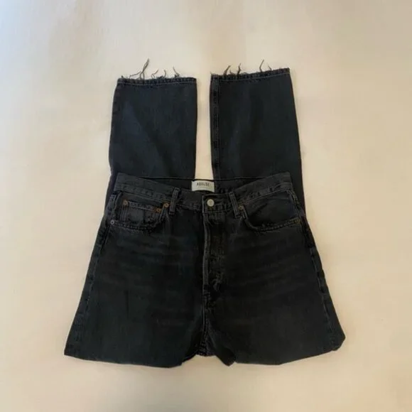 90's Pinch Waist Jeans AGOLDE in Black Distressed - size 29 - Picture 4 of 12